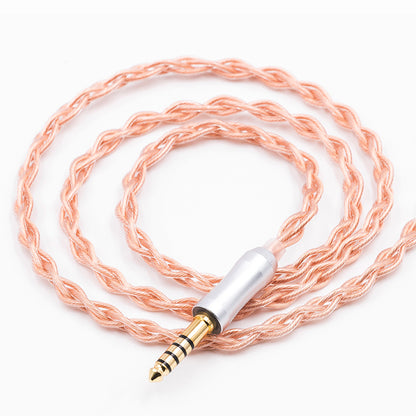 BQEYZ Rose Gold Braided HiFi IEM Earphone Cable - Coiled for Portability