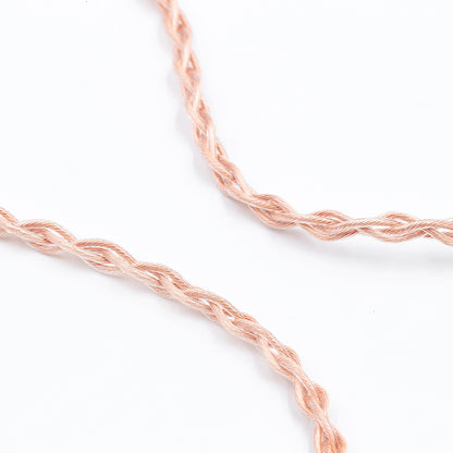 BQEYZ Rose Gold Braided HiFi IEM Earphone Cable - Twisted Design for Signal Integrity