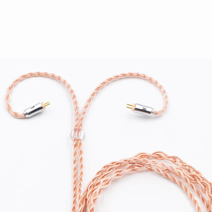 BQEYZ Rose Gold Braided HiFi IEM Earphone Cable - Y-Split Component for Signal Distribution