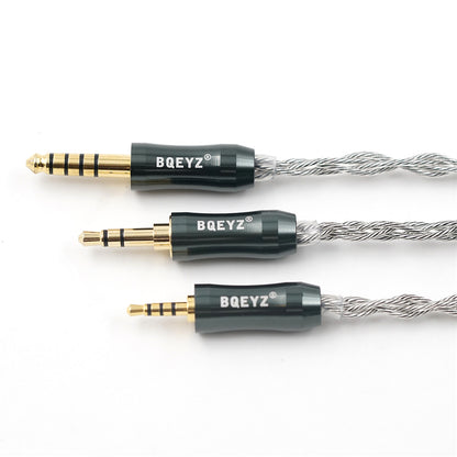 BQEYZ Silver HiFi IEM Earphone Cable - Multiple Plug Types for Device Compatibility