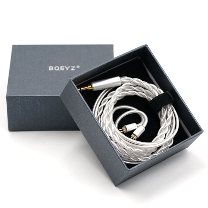 BQEYZ White Braided HiFi IEM Earphone Cable - Unboxed View with Brand Packaging