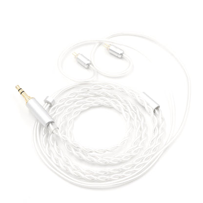 BQEYZ White Braided HiFi IEM Earphone Cable - Coiled for Portability