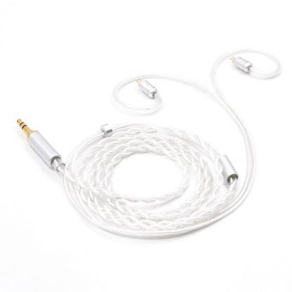 BQEYZ White Braided HiFi IEM Earphone Cable - S-Shaped Ear Hooks for Secure Fit
