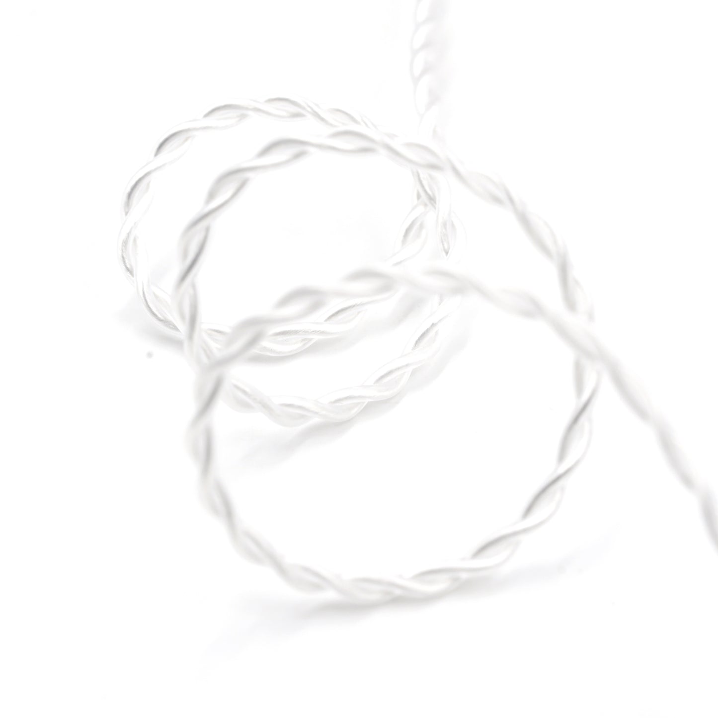 BQEYZ White Braided HiFi IEM Earphone Cable - Looped Design for Flexibility