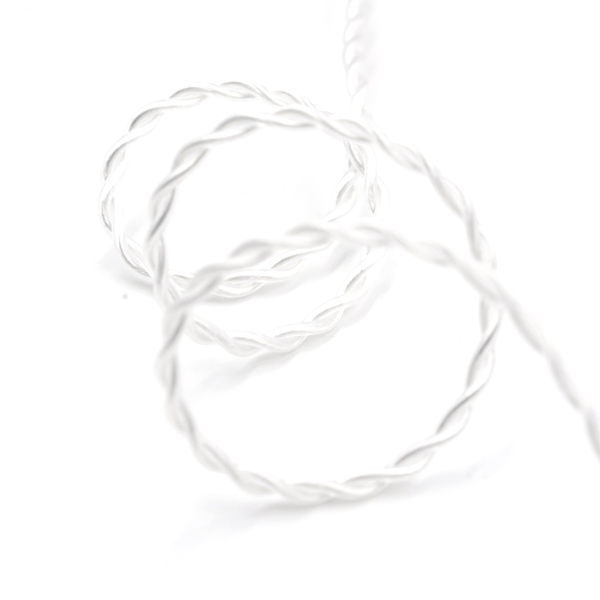 BQEYZ White Braided HiFi IEM Earphone Cable - Looped Design for Flexibility