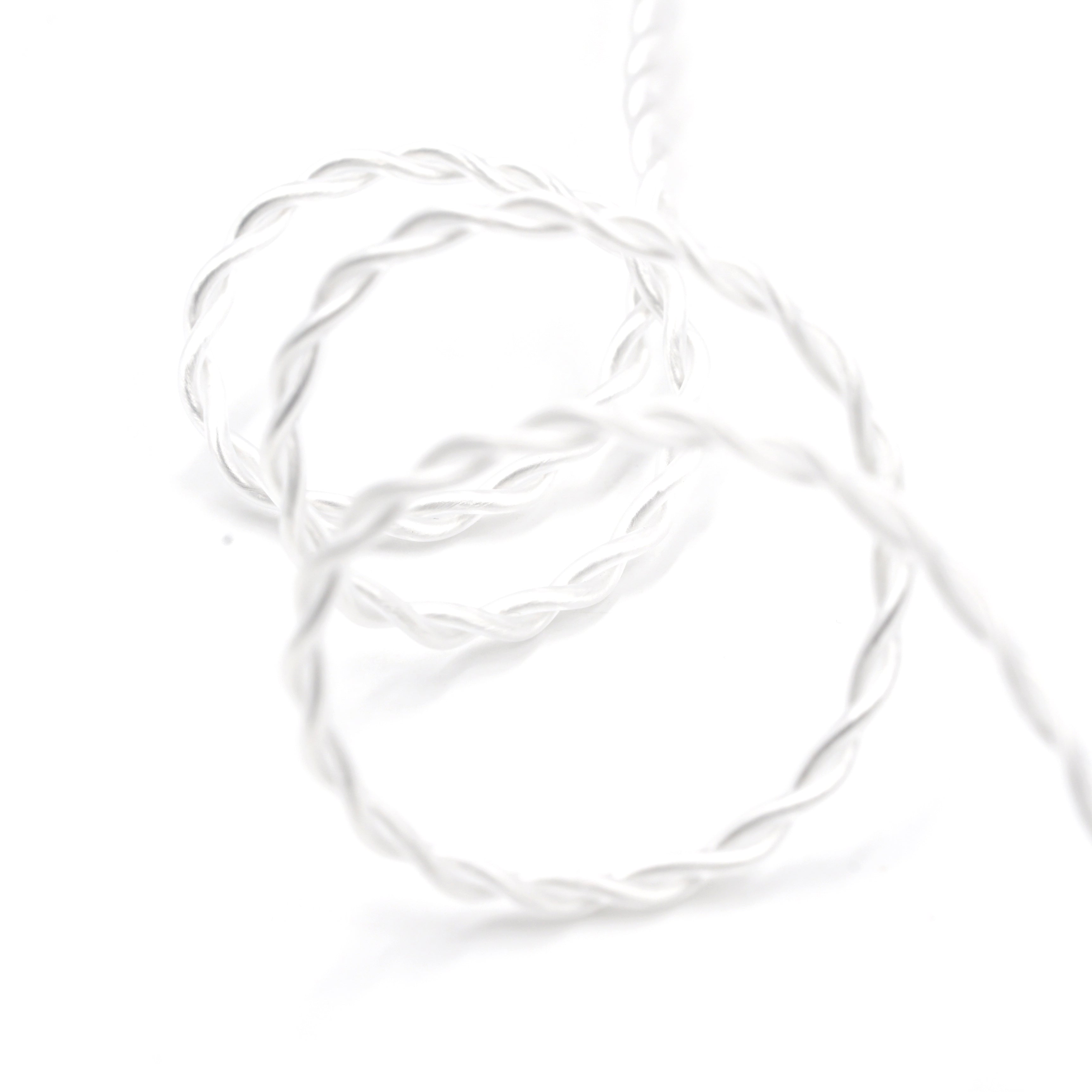 BQEYZ White Braided HiFi IEM Earphone Cable - Looped Design for Flexibility