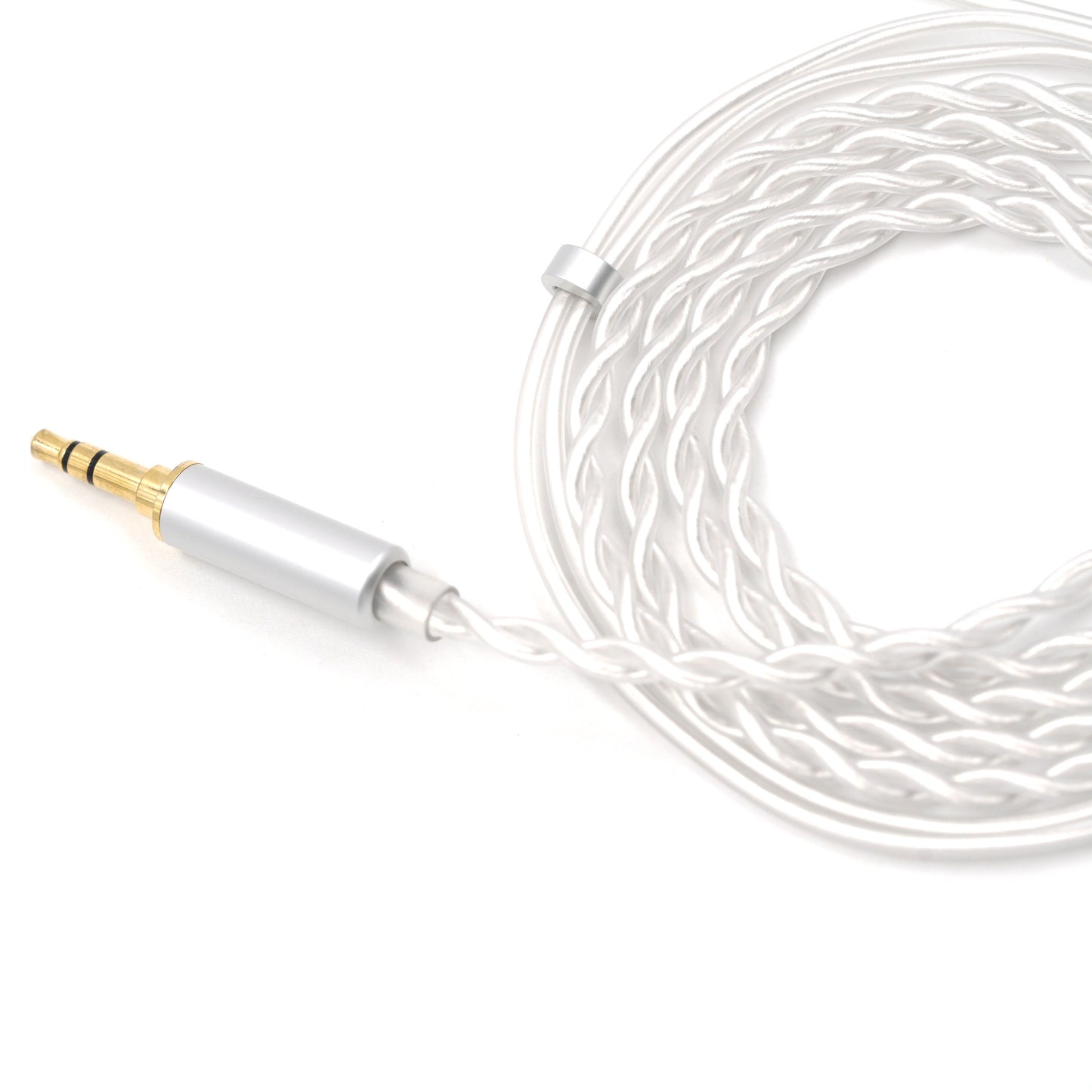 BQEYZ White Braided HiFi IEM Earphone Cable - 3.5mm Plug & Braided Structure