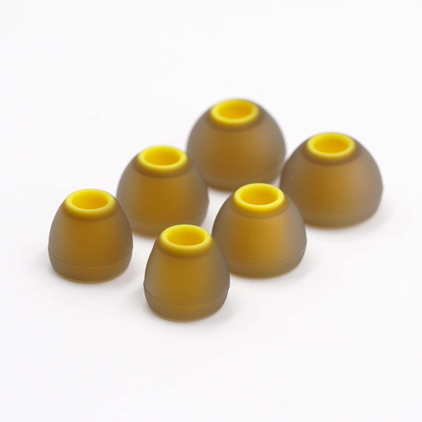 BQEYZ Yellow-Brown Silicone Ear Tips for HiFi IEM Earphones - Large Sizes for Deep Bass Response