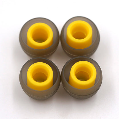 BQEYZ Yellow-Brown Silicone Ear Tips for HiFi IEM Earphones - Large Size for Enhanced Bass & Fit