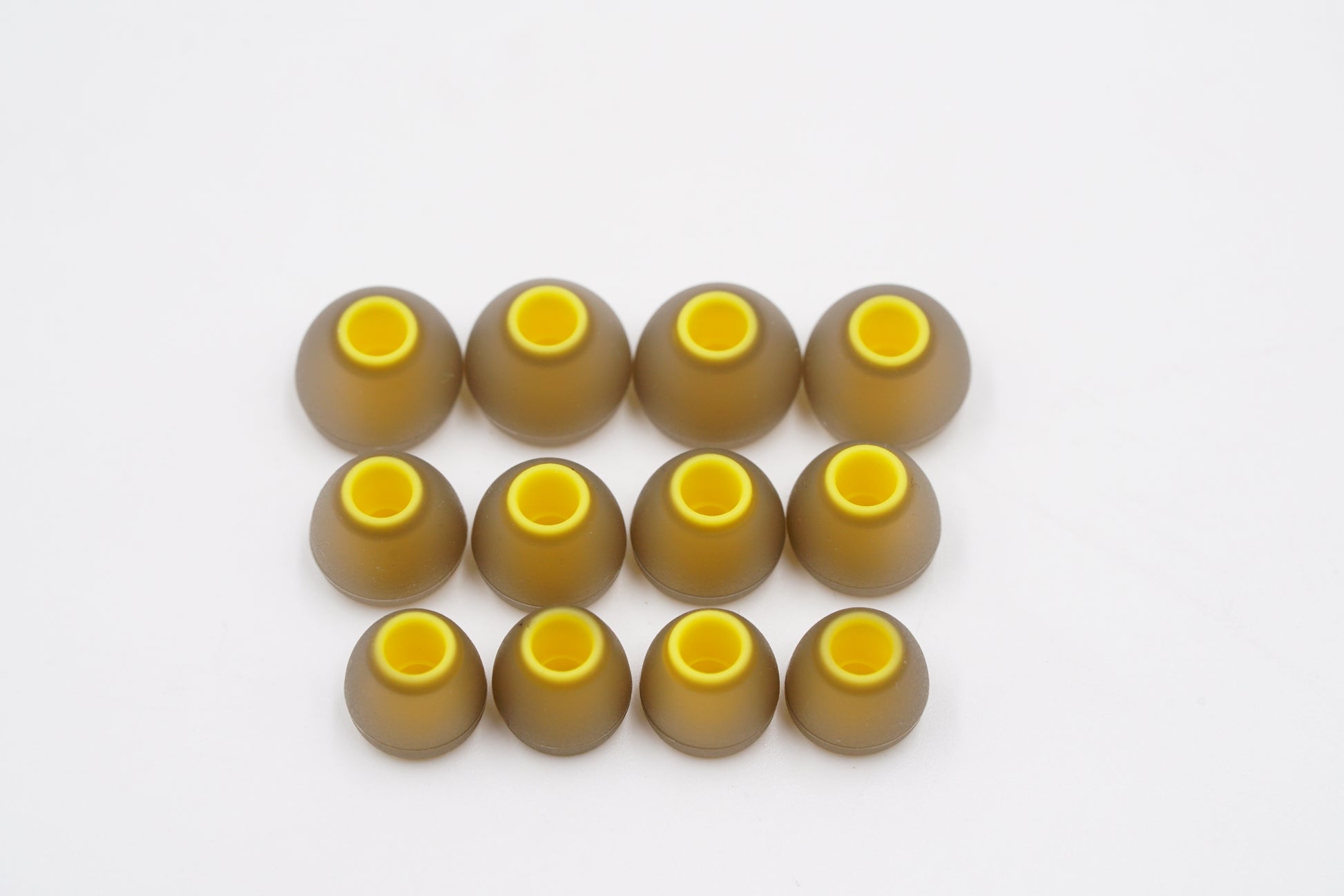 BQEYZ Yellow-Brown Silicone Ear Tips Size Guide (T7) - S, M, L for Perfect HiFi Fit