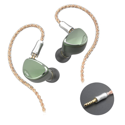 Green BQEYZ HiFi IEM Earphone Worn Style (Angle 3)