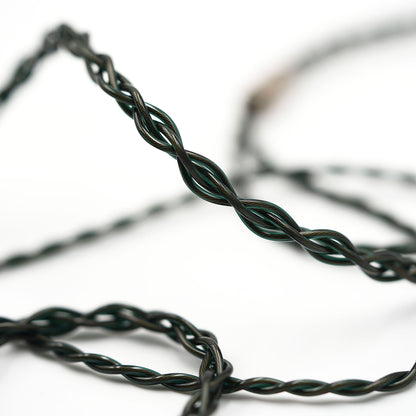 Green Braided HiFi IEM Earphone Cable Weave Detail