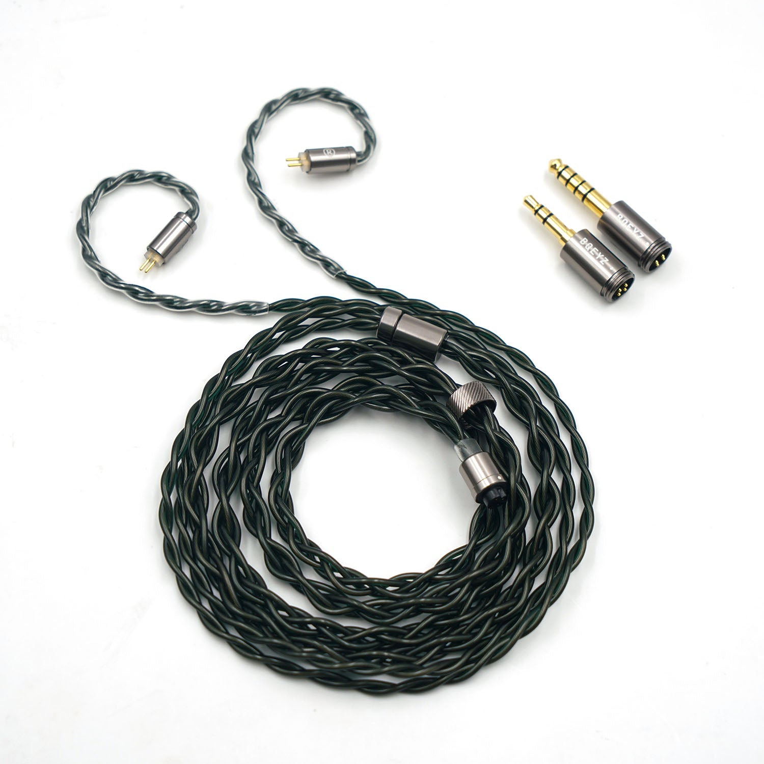 Green Braided HiFi IEM Earphone Upgrade Cable with Connectors