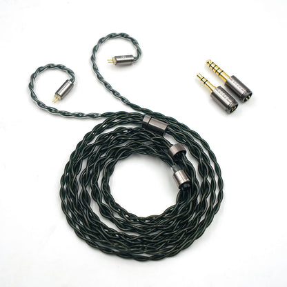 Green Braided HiFi IEM Earphone Upgrade Cable with Connectors