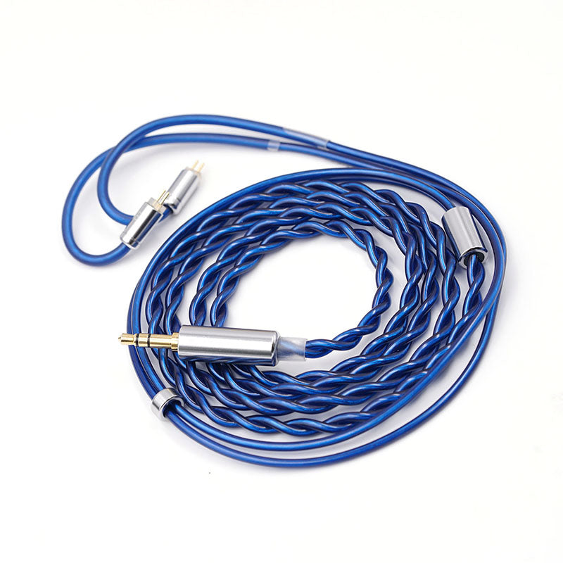 BQEYZ Hifi IEM Cable, Coiled Blue Braided Wire for In-Ear Monitors - bqeyz.net