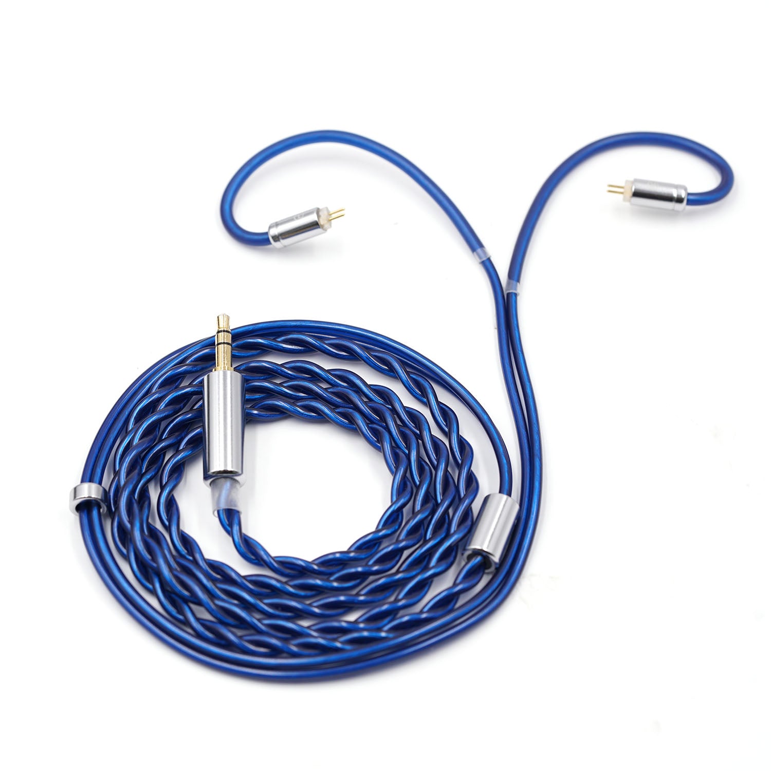 BQEYZ Hifi IEM Cable, Coiled Blue Wire with Secure Fit - bqeyz.net