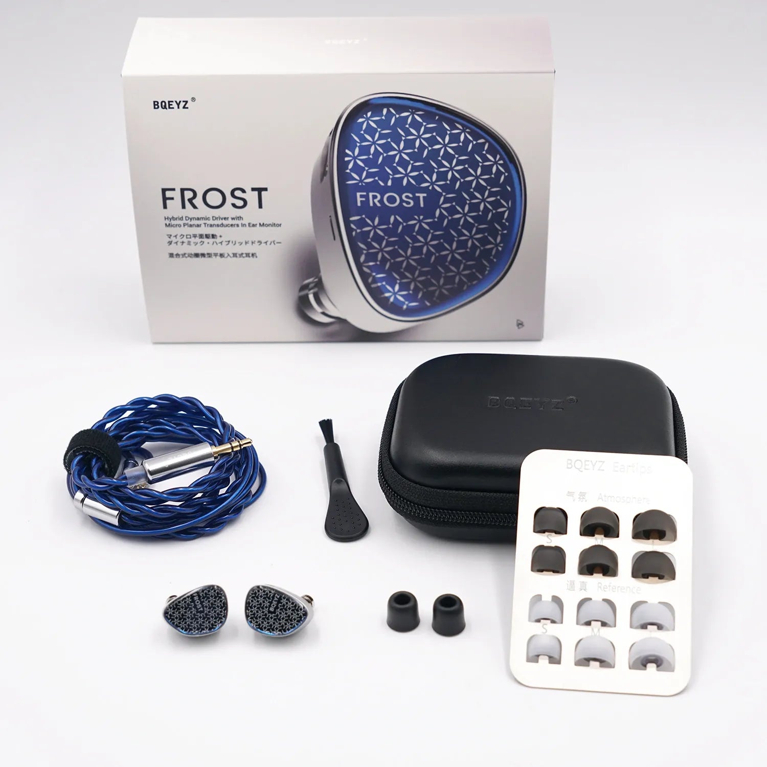 BQEYZ Frost Hifi IEM Earphone Packaging and Components