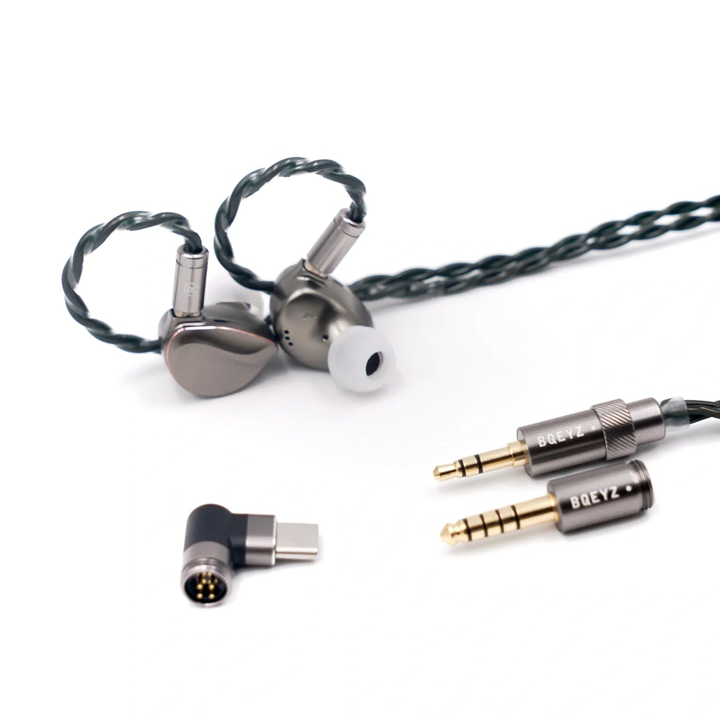 BQEYZ Winter2 IEM HiFi Earphone Brown Color Cable Plug Detail