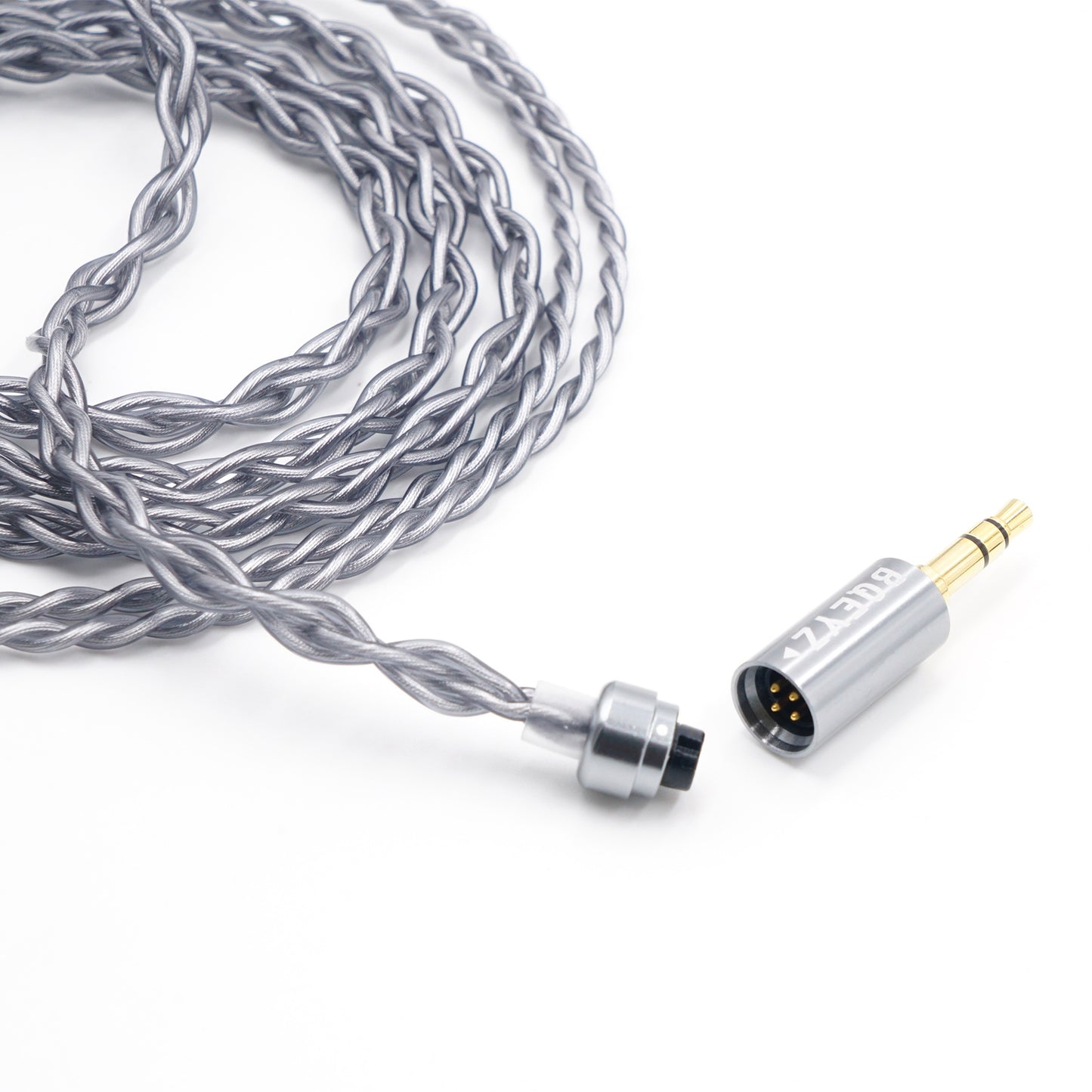 Rime Gray HiFi IEM Earphone Cable with Connector Detail